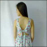Vestido Costas Amarradas - Azul