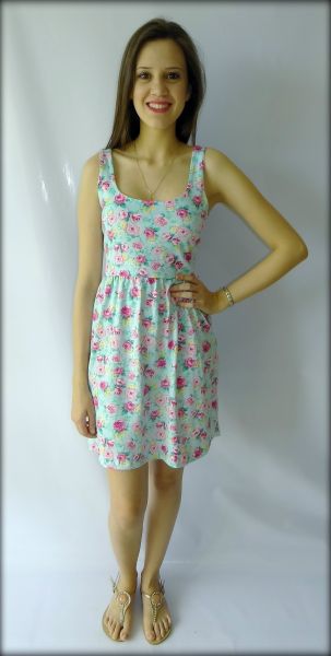 Vestido Costas Amarradas - Azul