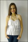 Blusinha Com Bojo e Babados branca